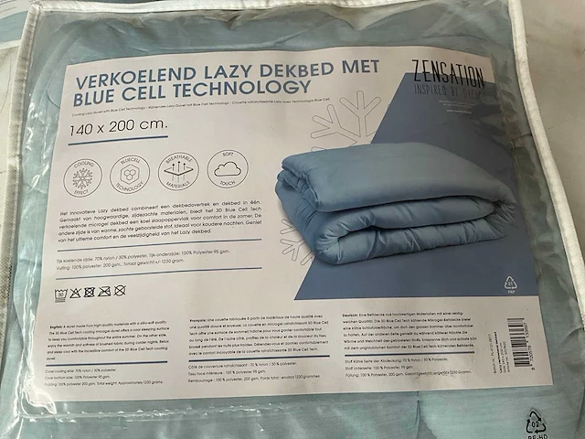 Zensation verkoelend lazy dekbed met blue cell technology 140 x 200 cm (2x) - afbeelding 4 van  6