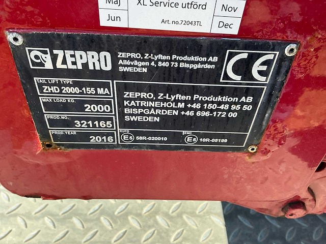 Zepro zhd2000-155ma hydraulische laadklep - afbeelding 7 van  7