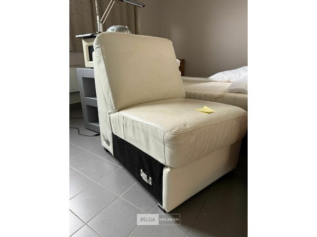 Zetel wit leer - afbeelding 1 van  3