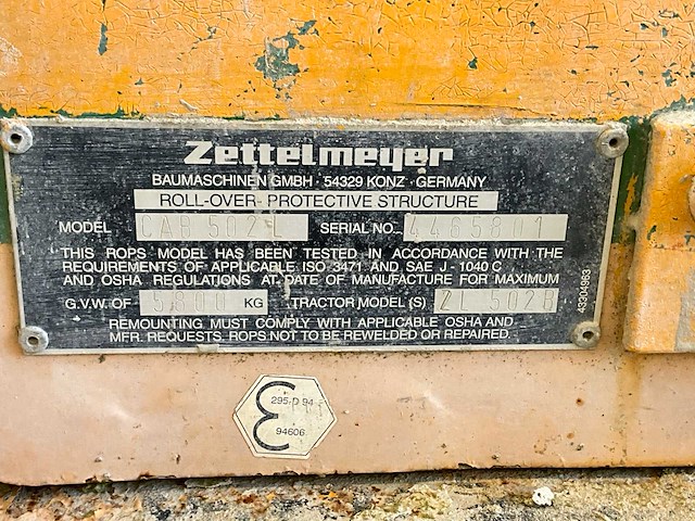 Zettelmeyer zl 502b wiellader - afbeelding 7 van  26