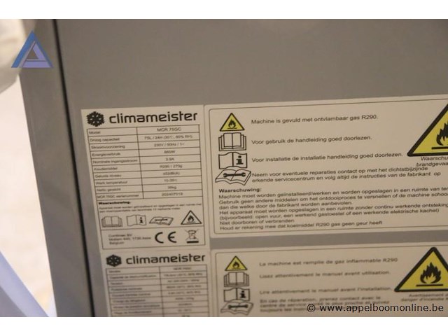 Zgan ontvochtiger - climameister - mcr 7500 - afbeelding 3 van  3
