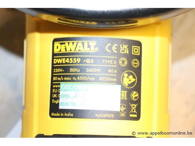 Zgan zware haakse slijptol dewalt dwe4559-qs - afbeelding 3 van  3