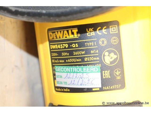 Zgan zware haakse slijptol dewalt dwe4579-qs - afbeelding 3 van  3