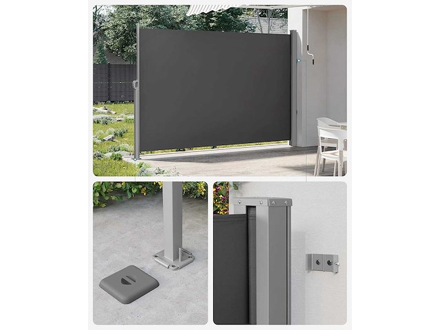 Zijluifel met doos in uitschuifbaar roestbestendig staal 200 x 400 cm - afbeelding 4 van  4