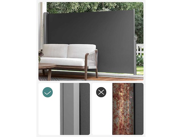 Zijluifel met doos in uitschuifbaar roestbestendig staal 200 x 400 cm - afbeelding 6 van  6