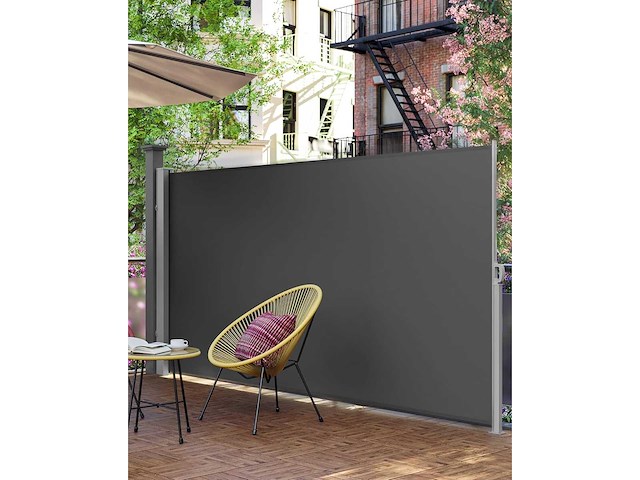 Zijluifel met stalen doos, roestbestendig, uitschuifbaar, 160 x 400 cm - afbeelding 1 van  6