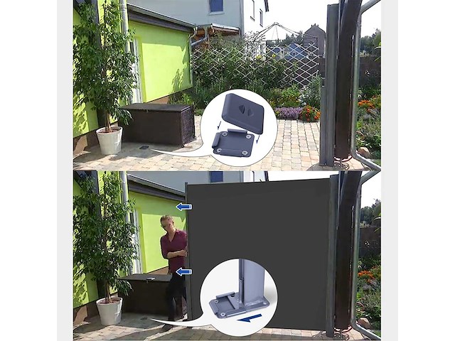 Zijluifel voor balkon 180x350cm - donkergrijs - afbeelding 8 van  10