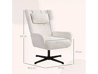 Zijstoel, gestoffeerde stoel met sherpa-fleece bekleding - afbeelding 4 van  9