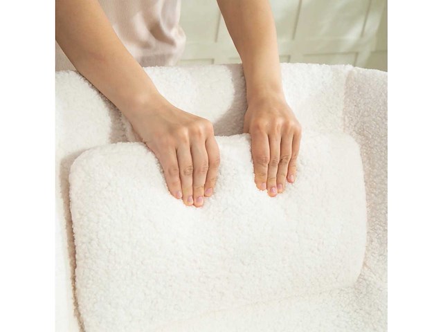 Zijstoel, gestoffeerde stoel met sherpa-fleece bekleding - afbeelding 6 van  9