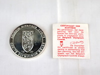 Zilveren herdenkingsmunt belgisch olympisch comite 1977