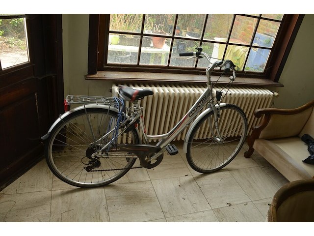 Zilverkleurige damesfiets country mbm - afbeelding 1 van  10