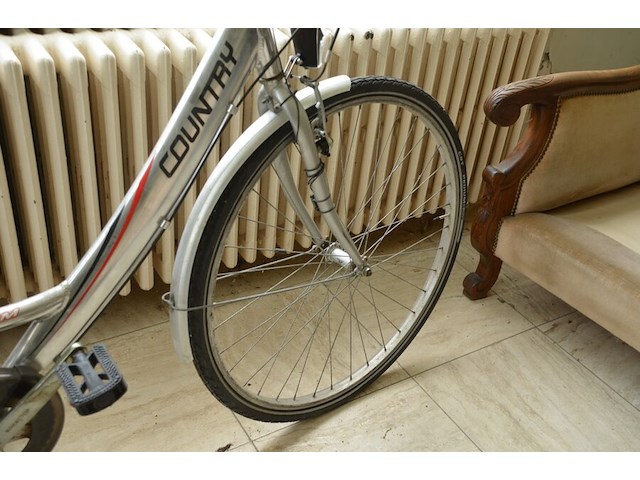 Zilverkleurige damesfiets country mbm - afbeelding 8 van  10