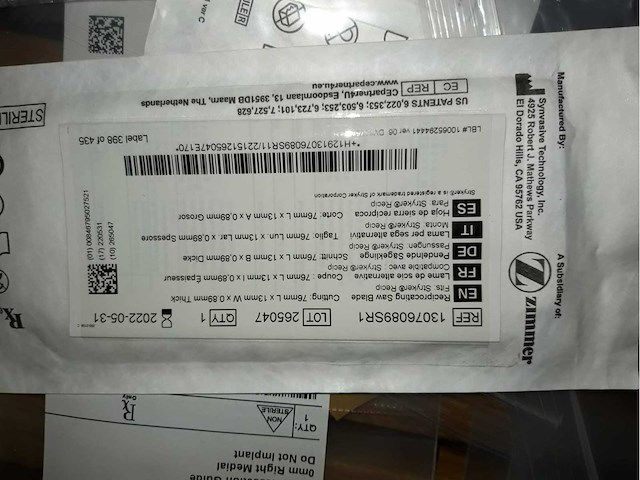 Zimmer-biomet - implants orthopédique (351x) - afbeelding 33 van  47