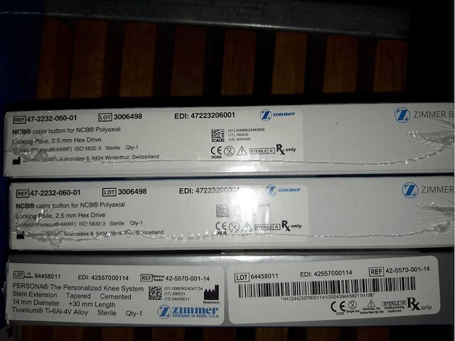 Zimmer-biomet - implants orthopédique (351x) - afbeelding 10 van  20