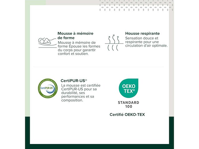 Zinus supreme comfort foam matras 180 x 200 cm, hoogte 20 cm, medium stevigheid, matras in doos, oeko-tex - afbeelding 4 van  5