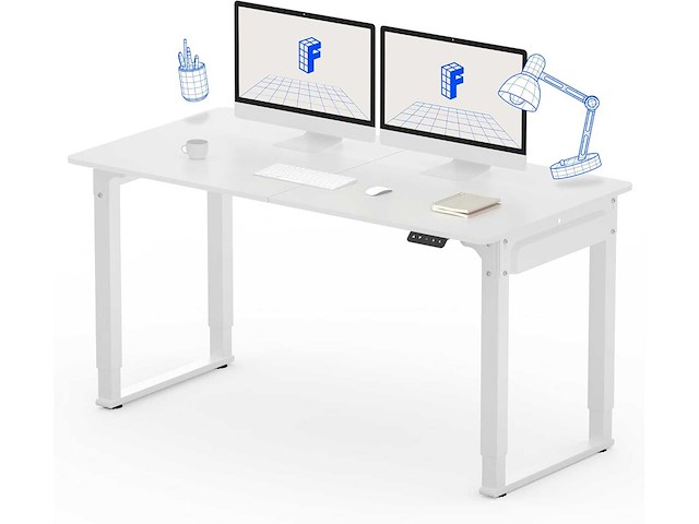 Zit-sta-bureau - (140 x 71 cm) - wit - afbeelding 2 van  7