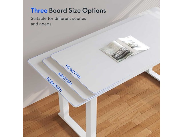 Zit-sta-bureau - (140 x 71 cm) - wit - afbeelding 5 van  7