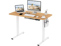 Zit-standaard elektrisch in hoogte verstelbaar bureau met lade 120x60cm - afbeelding 2 van  2