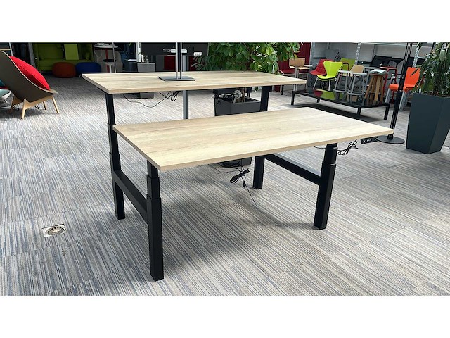 Zit/sta dubbele workbench elektrisch in hoogte verstelbaar - bureau - afbeelding 1 van  6