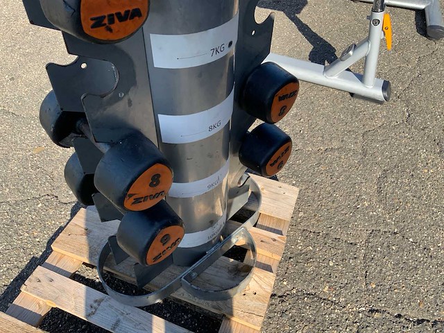 Ziva dumbell toren 9;8;6;5;4;3;2kg krachtstation - afbeelding 3 van  4