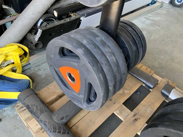 Ziva schijven 50mm met rek 4x20kg;4x10kg;8x5kg;4x2,5;6x1,25kg krachtstation - afbeelding 4 van  5