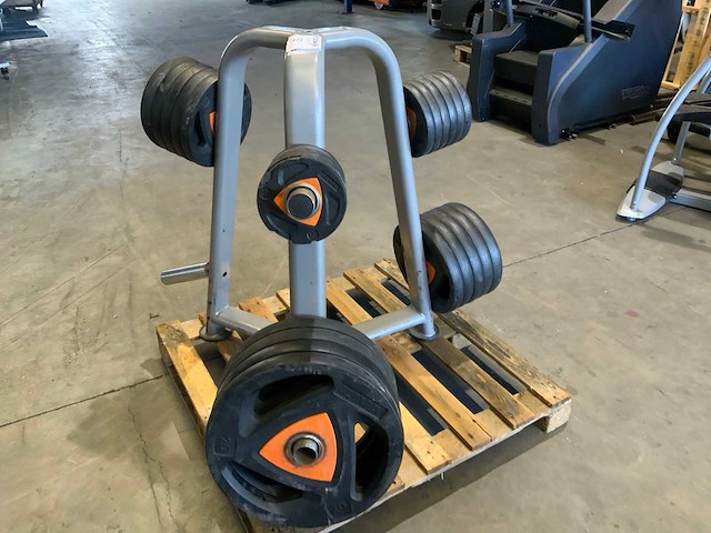 Ziva schijven 50mm met rek 4x20kg;5x10kg;5x5kg;6x2,5kg;8x1,25kg krachtstation - afbeelding 3 van  6