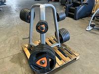 Ziva schijven 50mm met rek 4x20kg;5x10kg;5x5kg;6x2,5kg;8x1,25kg krachtstation - afbeelding 3 van  6