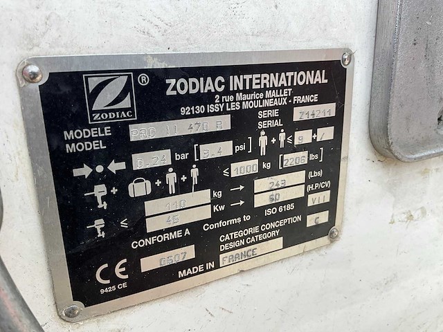 Zodiac pro 11 470 r rubberboot - afbeelding 4 van  12