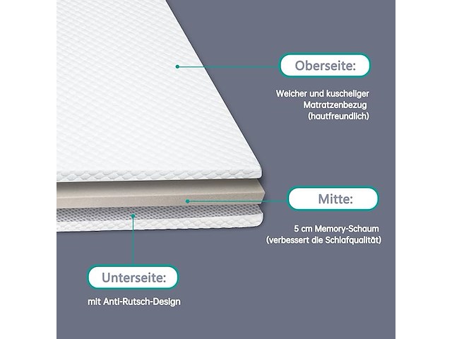 Zoelik topper (180 x 200 cm) - afbeelding 3 van  5