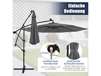 Zonne-tuinparasol met led-verlichting en kanteling - afbeelding 5 van  8
