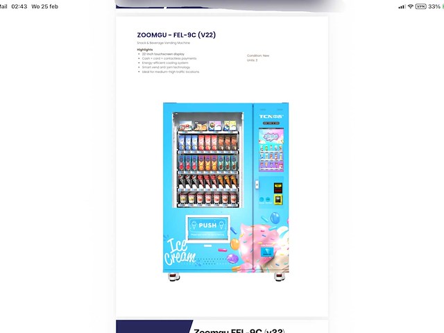 Zoomgu fel-9c verkoopautomaat - afbeelding 14 van  15