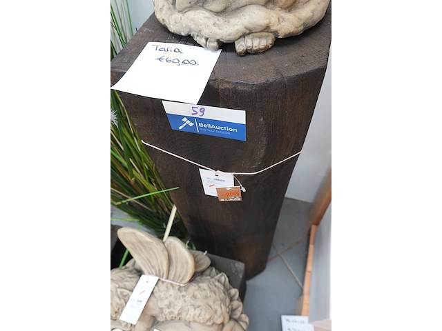Zuil donkerbruin en meer afgerond | 25×25 × h90 cm - afbeelding 1 van  3