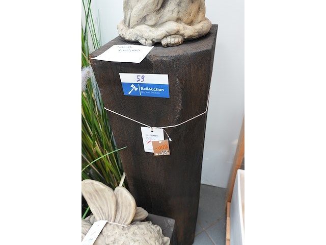 Zuil donkerbruin en meer afgerond | 25×25 × h90 cm - afbeelding 3 van  3