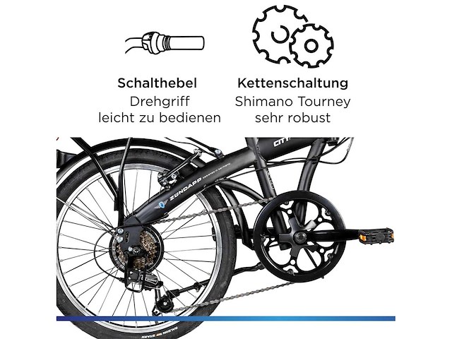 Zündapp zf20 speed - map 20 inch fiets skl dac stadsfiets - afbeelding 7 van  7