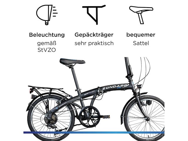 Zündapp zf20 speed - map 20 inch fiets skl dac stadsfiets - afbeelding 4 van  7