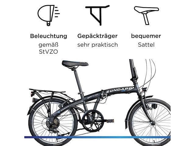 Zündapp zf20 speed - map 20 inch fiets skl dac stadsfiets - afbeelding 4 van  7