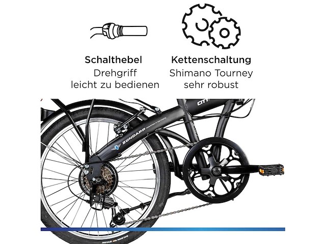 Zündapp zf20 speed - map 20 inch fiets skl dac stadsfiets - afbeelding 7 van  7