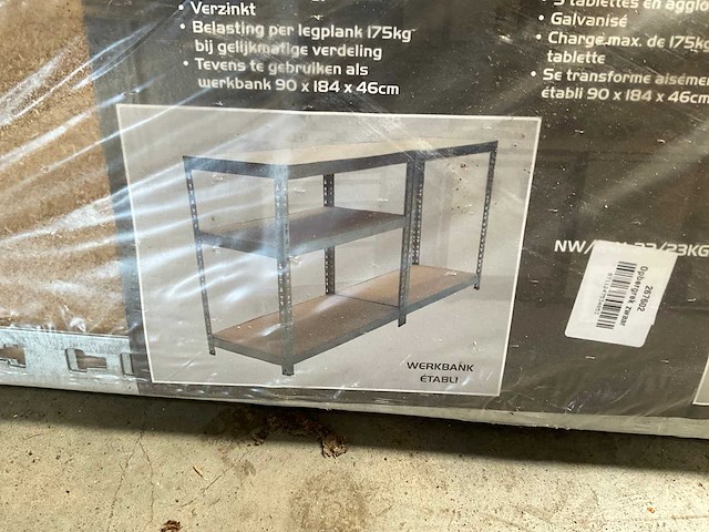 Zwaar metalen opbergrek/werkbank - afbeelding 3 van  5
