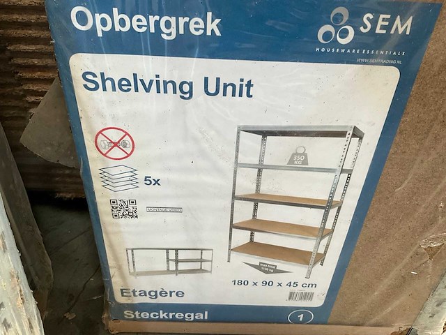 Zwaar metalen opbergrek/werkbank - afbeelding 1 van  4