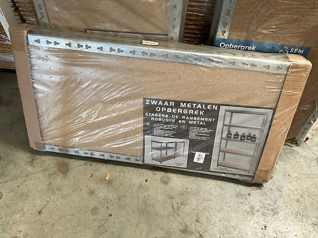 Zwaar metalen opbergrek/werkbank - afbeelding 1 van  1