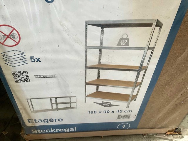 Zwaar metalen opbergrek/werkbank - afbeelding 1 van  1