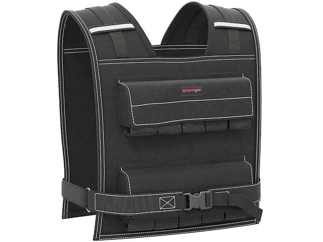 Zwaard vest 20 kg verstelbaar gewichtsjack voor mannen en vrouwen reflecterend tape 50 x 40 cm zwart - afbeelding 2 van  9