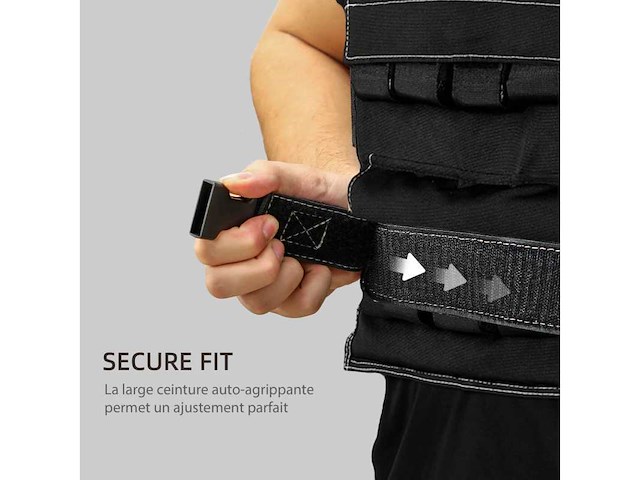 Zwaard vest 20 kg verstelbaar gewichtsjack voor mannen en vrouwen reflecterend tape 50 x 40 cm zwart - afbeelding 5 van  9