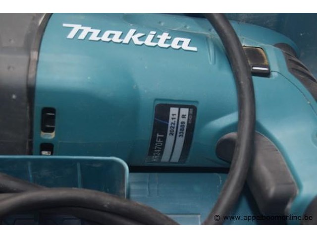 Zware boorhamer makita hr2470ft, werking niet gekend, in koffer - afbeelding 2 van  2