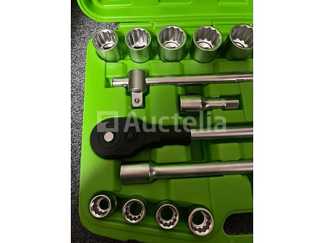 Zware doppenset met ratel 19-50 mm en stahlkaiser binnen en buitenlager trekkerset 10 delig - afbeelding 2 van  9