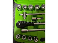 Zware doppenset met ratel 19-50 mm en stahlkaiser binnen en buitenlager trekkerset 10 delig - afbeelding 8 van  9