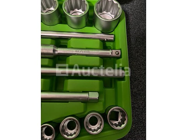 Zware doppenset met ratel 19-50 mm en stahlkaiser binnen en buitenlager trekkerset 10 delig - afbeelding 1 van  9