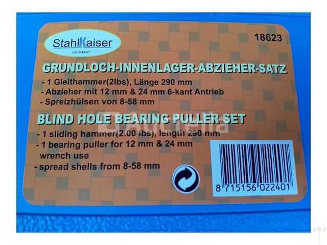 Zware doppenset met ratel 19-50 mm en stahlkaiser binnen en buitenlager trekkerset 10 delig - afbeelding 2 van  9