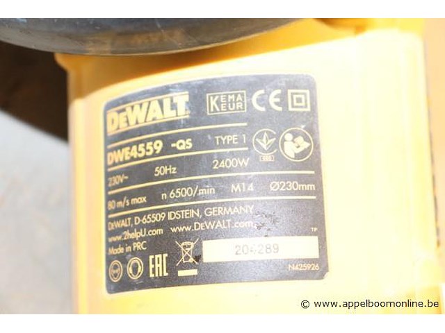 Zware haakse slijptol dewalt dwe4559-qs - afbeelding 3 van  3