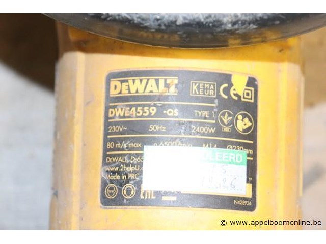 Zware haakse slijptol dewalt dwe4559-qs - afbeelding 3 van  3
